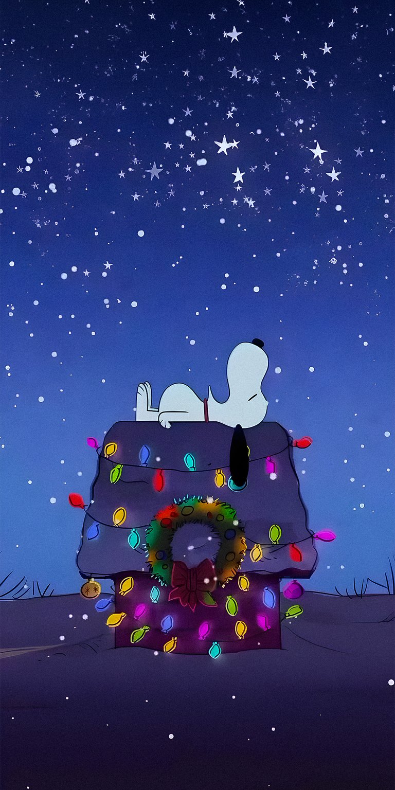 Snoopy sleeping under the night stars wallpaper 4k iPhone