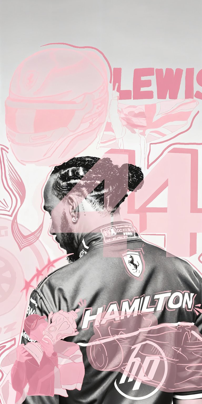 Lewis Hamilton pink poster F1 racing wallpaper iOS 4K