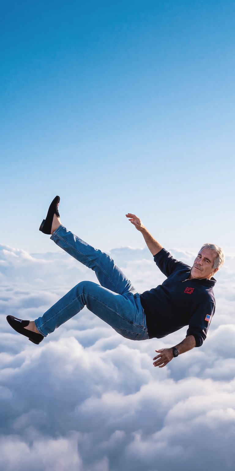 This surreal 4K wallpaper features a figure floating weightlessly above a dense bed of white clouds against a bright blue sky. Perfect for an iPhone lock screen, this aesthetic wallpaper uses soft natural lighting and a dreamlike composition to create a striking mobile background.