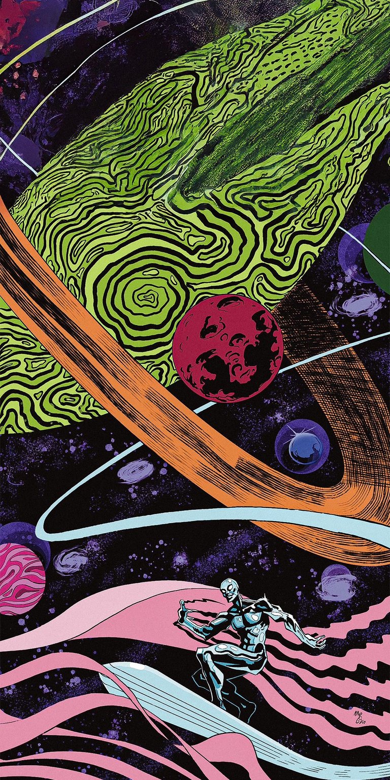 Silver Surfer in Space Art Wallpaper HD for iPhone