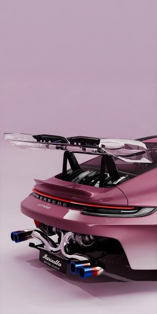 Porsche 911 GT3 RS custom exhaust wallpaper 4K iPhone