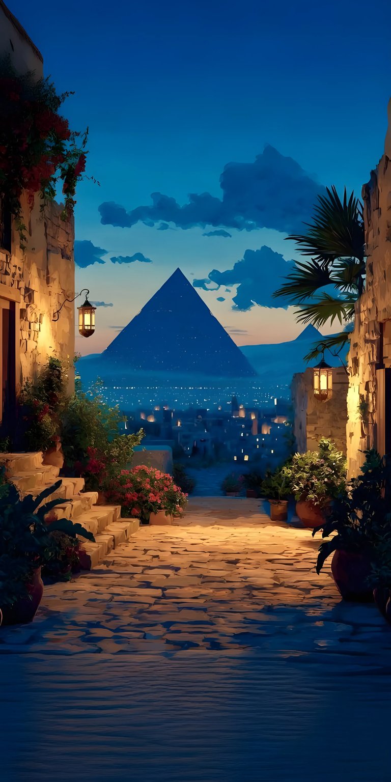 Egypt pyramid sunset art iPhone wallpaper HD