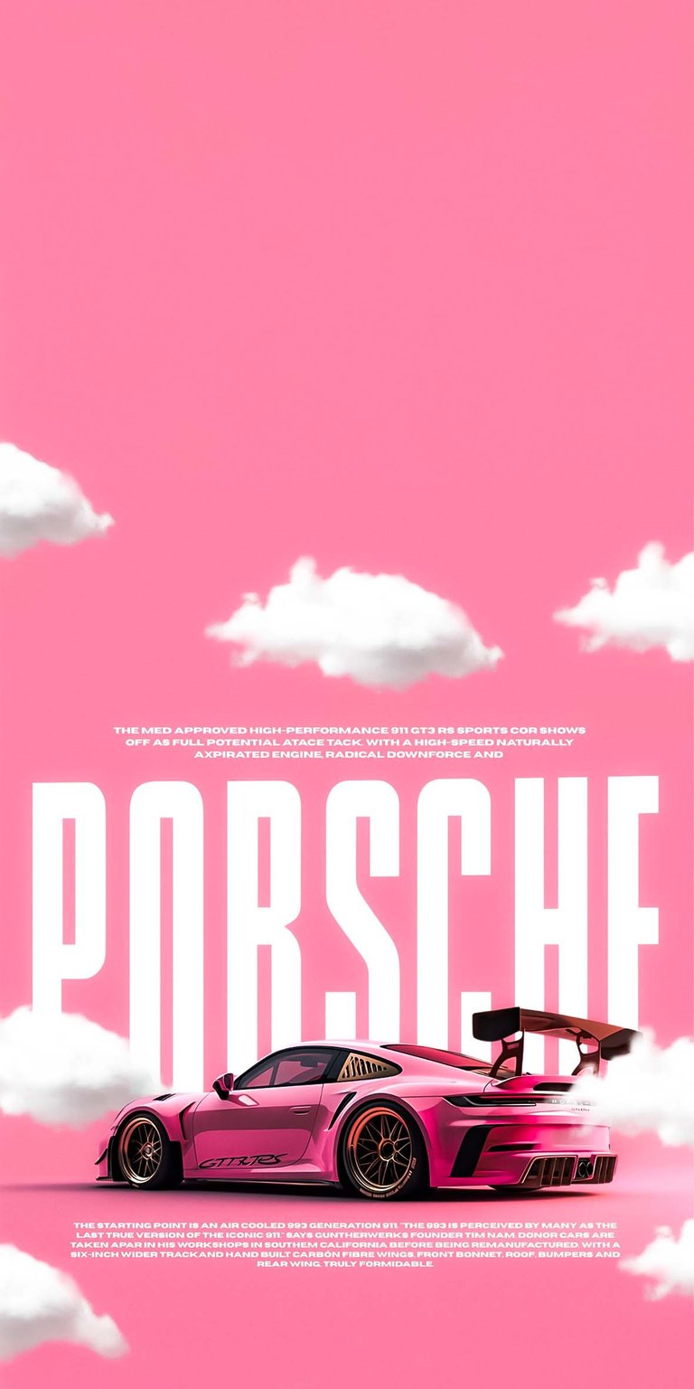 Porsche 911 GT3RS pink wallpaper 4K iOS