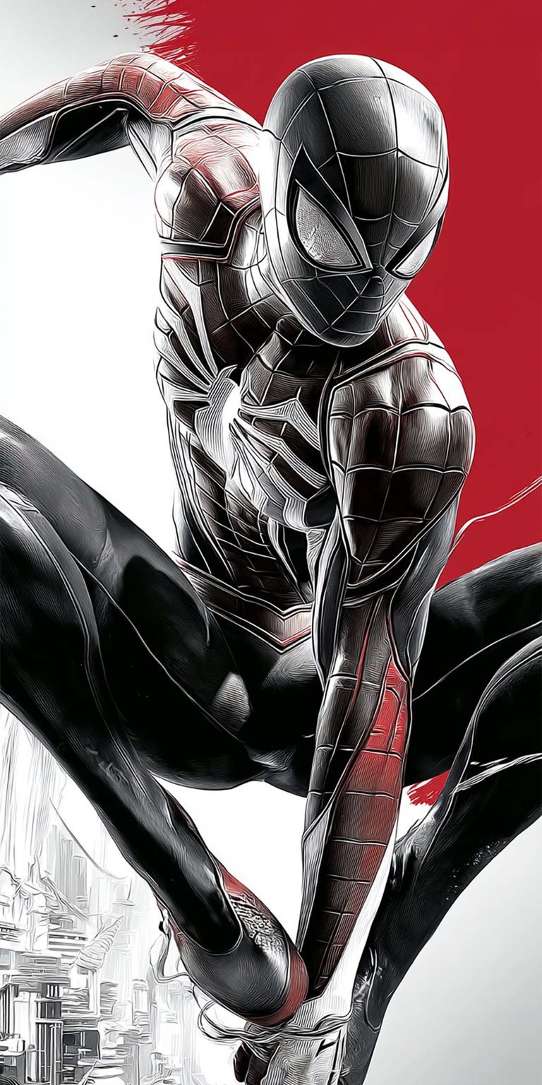 Spiderman black suit wallpaper 4K iPhone