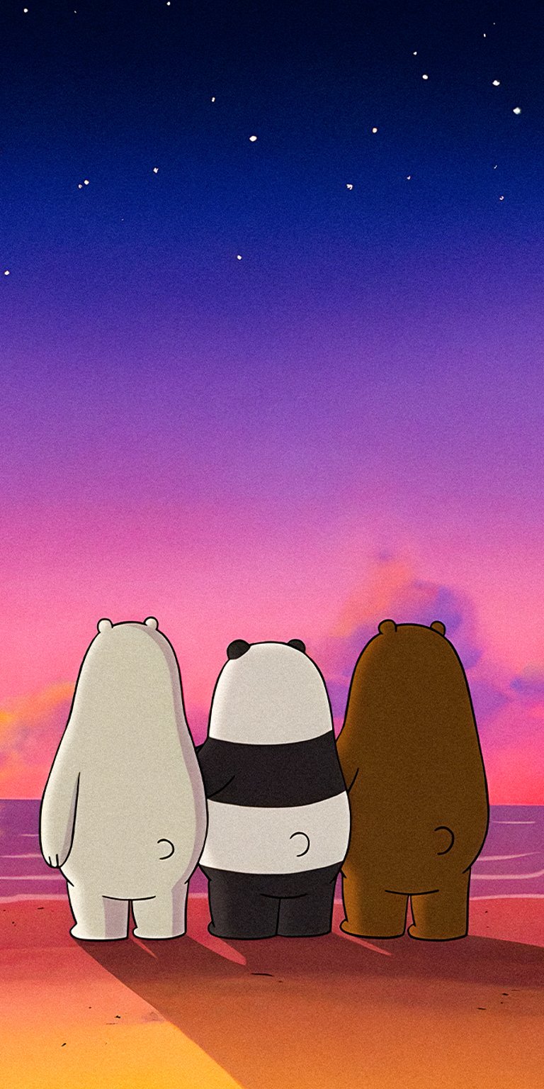 Bears looking at the stars wallpaper mobile HD