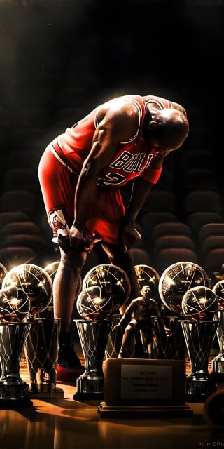 Michael Jordan MVP trophies wallpaper iPhone HD