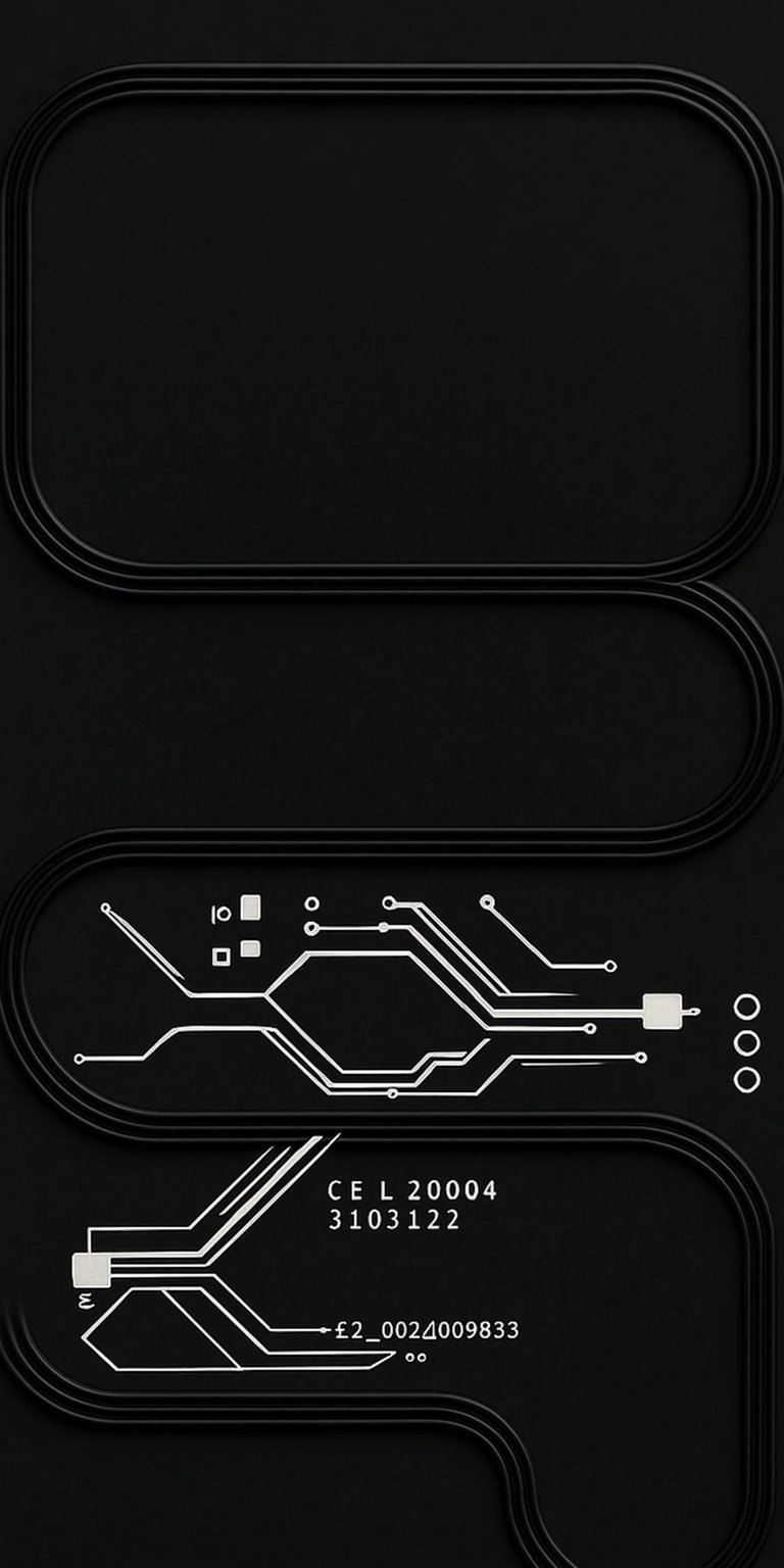 Download this iPhone wallpaper modern, dark mobile wallpaper featuring a circuit board design in silver/white lines