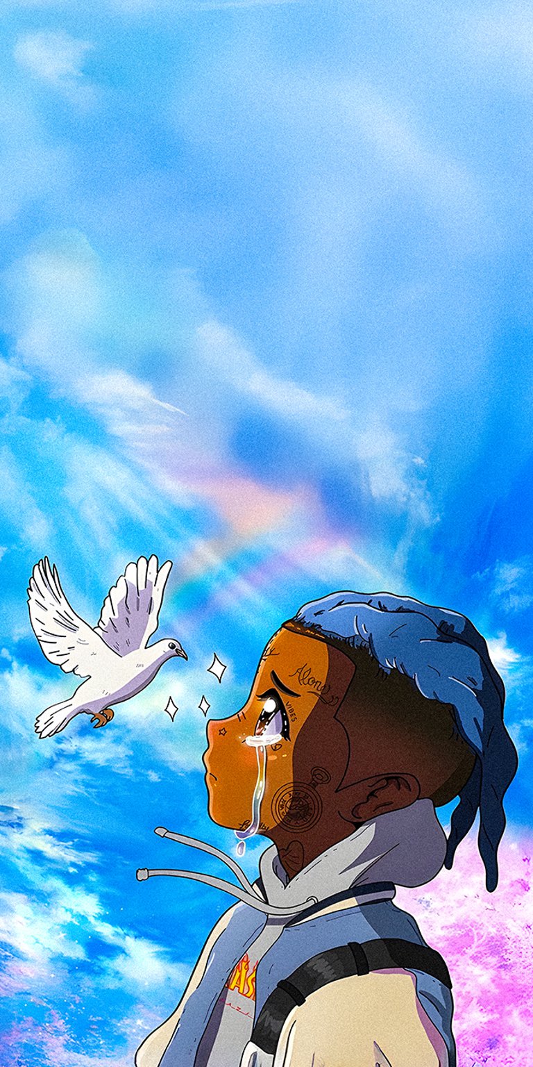 XXXTentacion sad aesthetic 4K wallpaper for iPhone