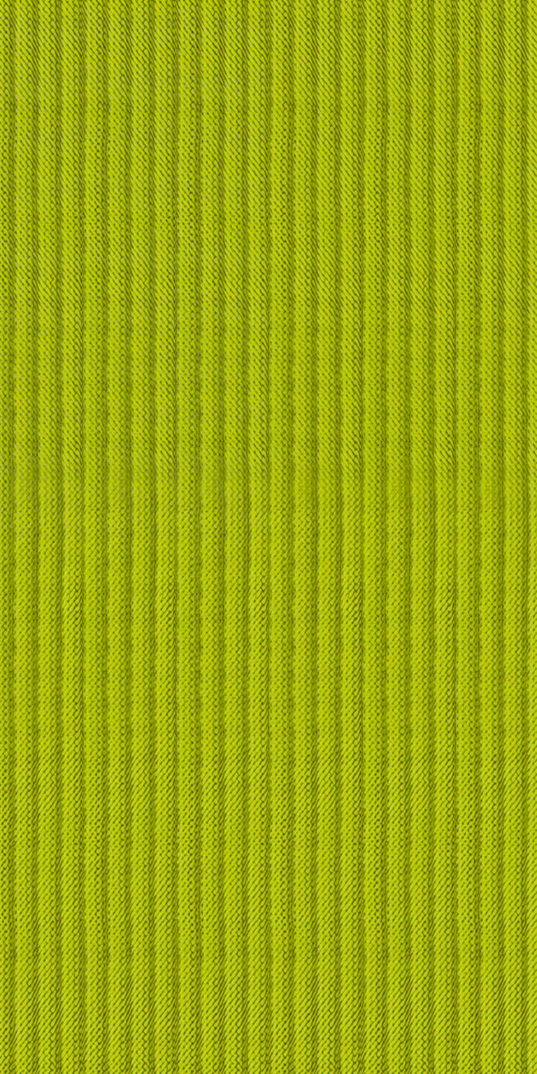 A minimalist yet dynamic wallpaper featuring a lively, lime green, corduroy-like ribbed texture with spatial effects that make the clock appear layered. Perfect for a clean, modern aesthetic and users who prefer a fresh, sophisticated look. Great for AMOLED and high-quality displays.