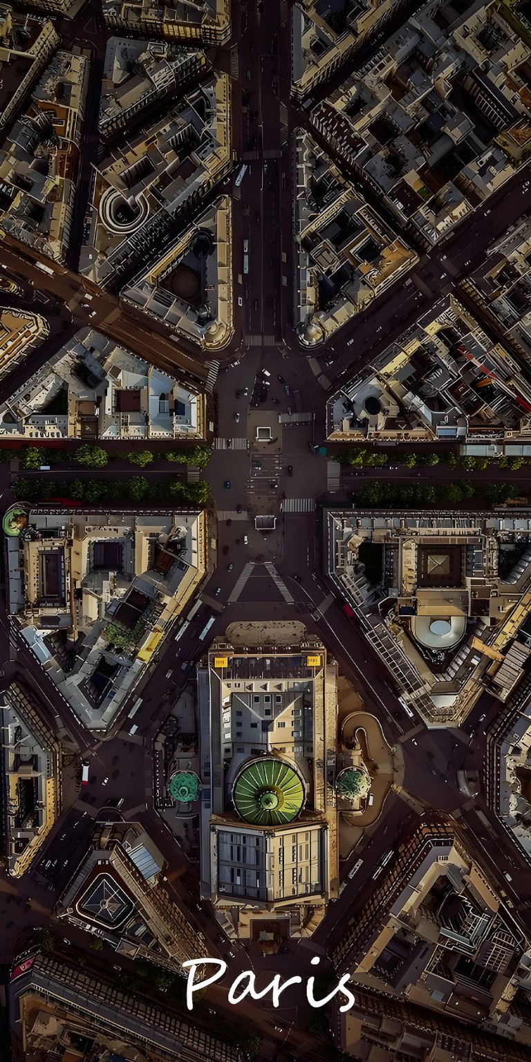 Paris bird's eye view shot iPhone wallpaper