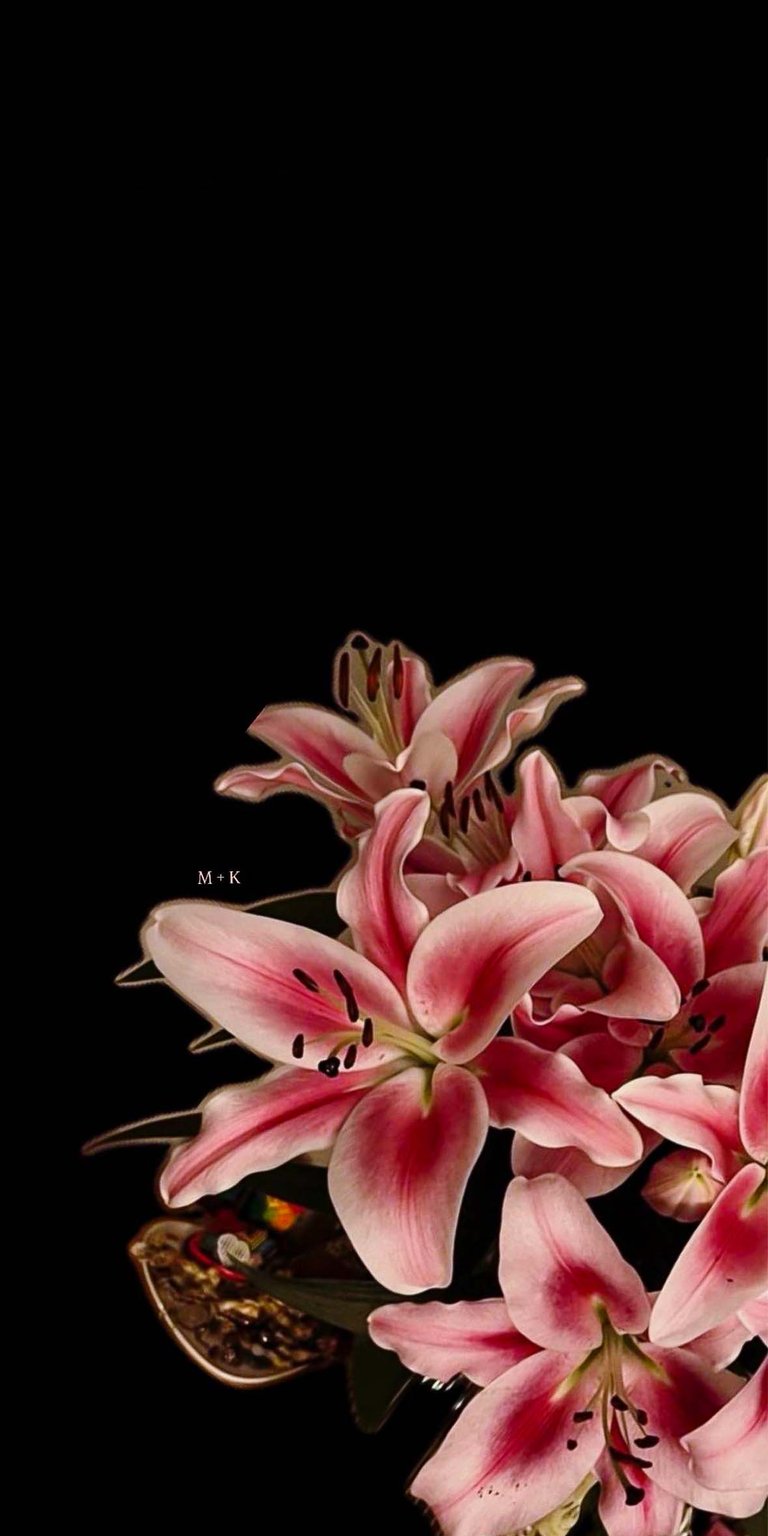 Lily Initial Flowers iPhone wallpaper