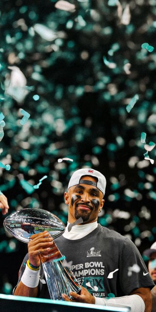 Jalen Hurts with Trophy Wallpaper