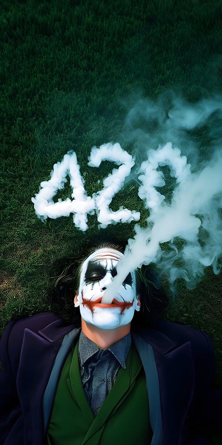 face grass comic book character lay comic book cigarette smoke joker weed 420