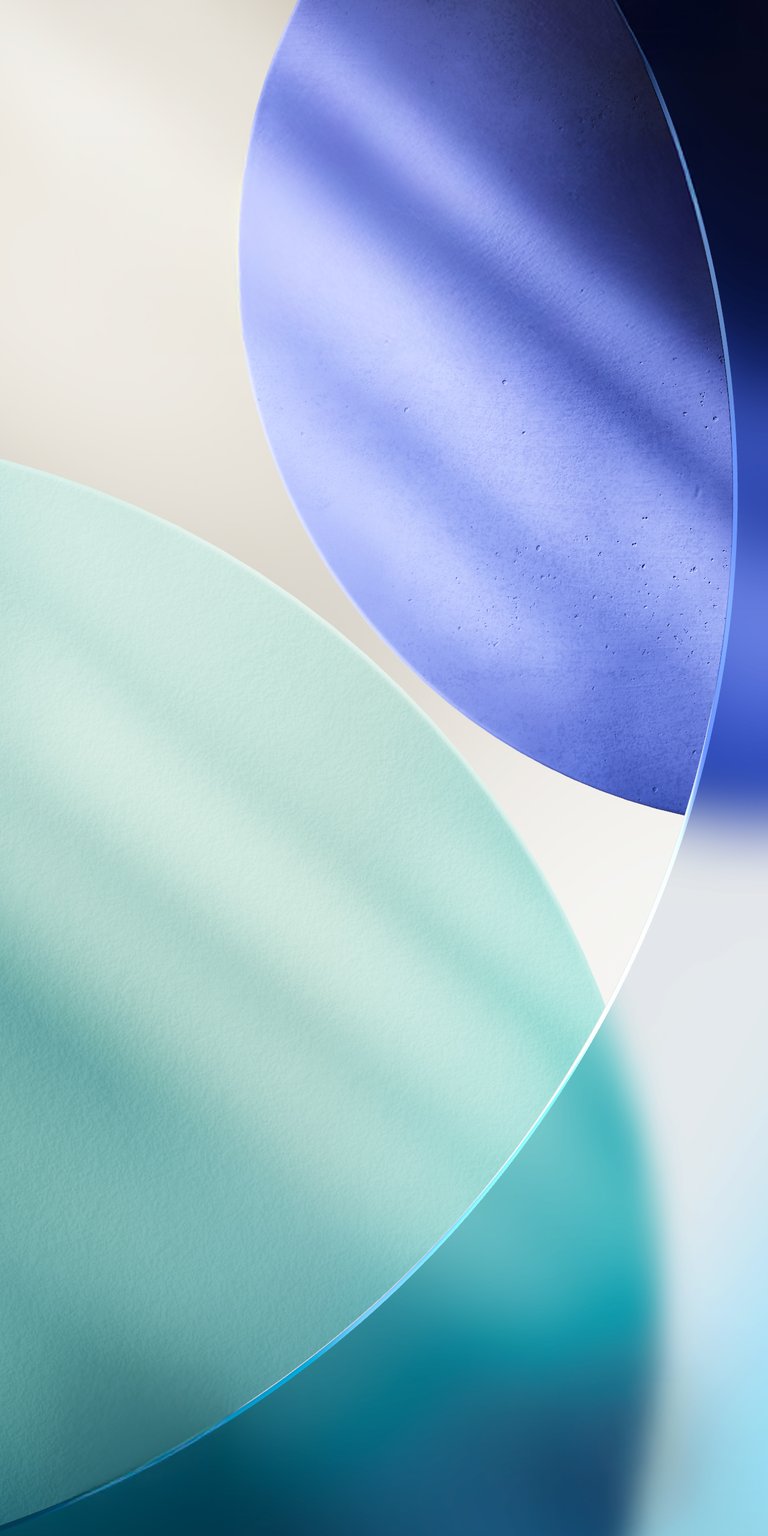 Download this stunning shapes 4K wallpaper for your iPhone, showcasing a unique minimalist design. This wallpaper features layered translucent circles, soft shadows, and cool tones of blue.