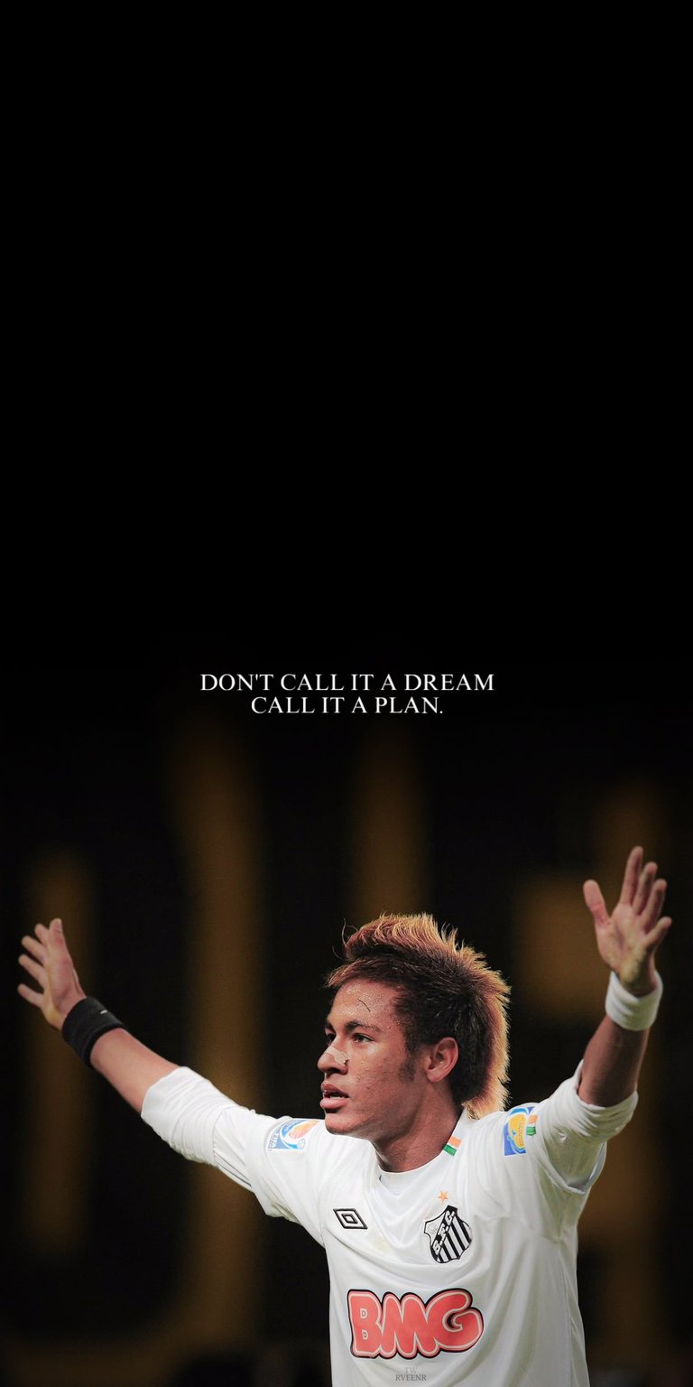 Celebrate the roots of a global icon with this Neymar Jr live wallpaper from his legendary days at Santos FC. Featuring the iconic white kit and his signature mohawk, the wallpaper includes the striking text: "DON'T CALL IT A DREAM, CALL IT A PLAN." This high-contrast design captures the energy and ambition of one of Brazil’s greatest talents, making it a must-have for Neymar fans and football historians alike.