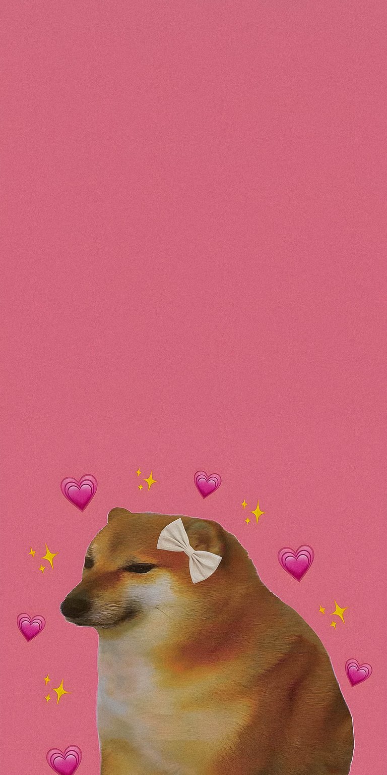 Doge blemishing with pink background wallpaper