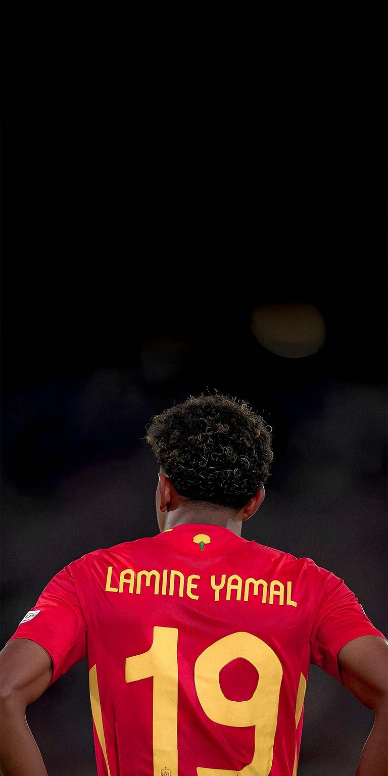 Lamine Yamal back jersey photo wallpaper