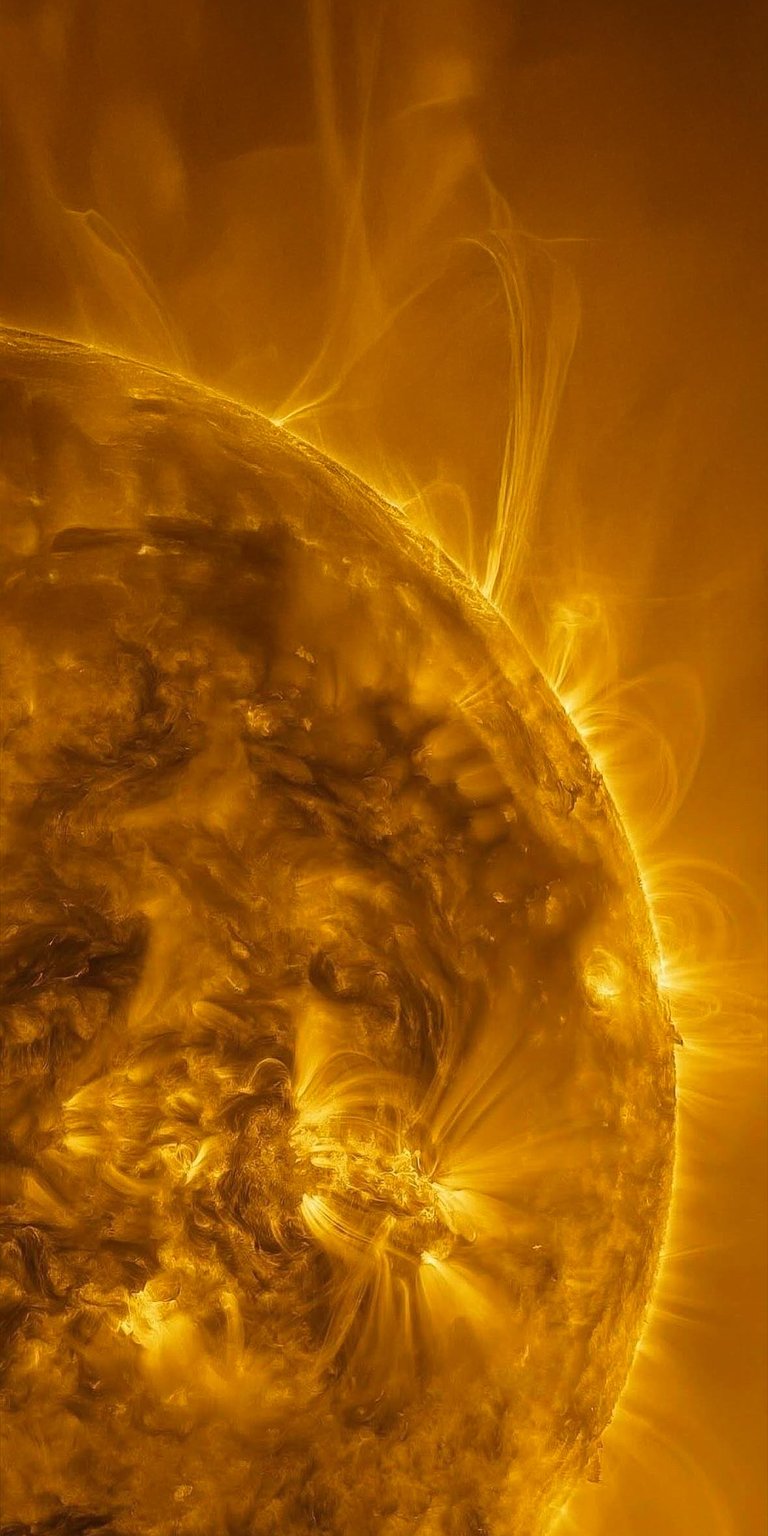 Sun in space solar flares iPhone wallpaper 4K