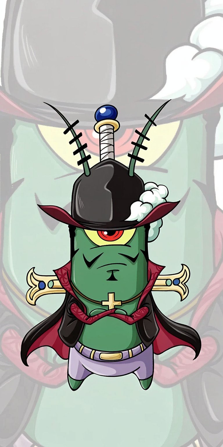 Plankton costume one piece iPhone wallpaper 4K