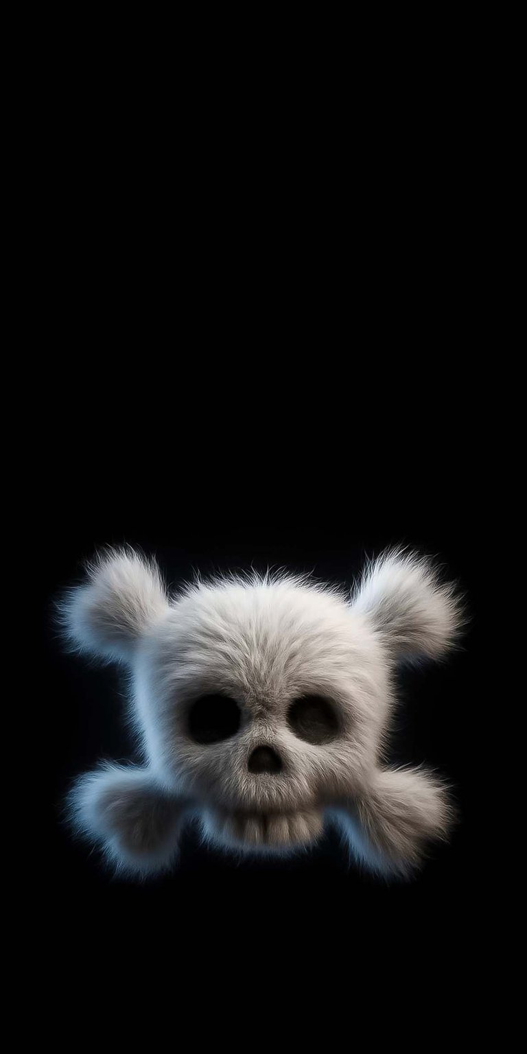 Cute furry emoji skull wallpaper iPhone HD