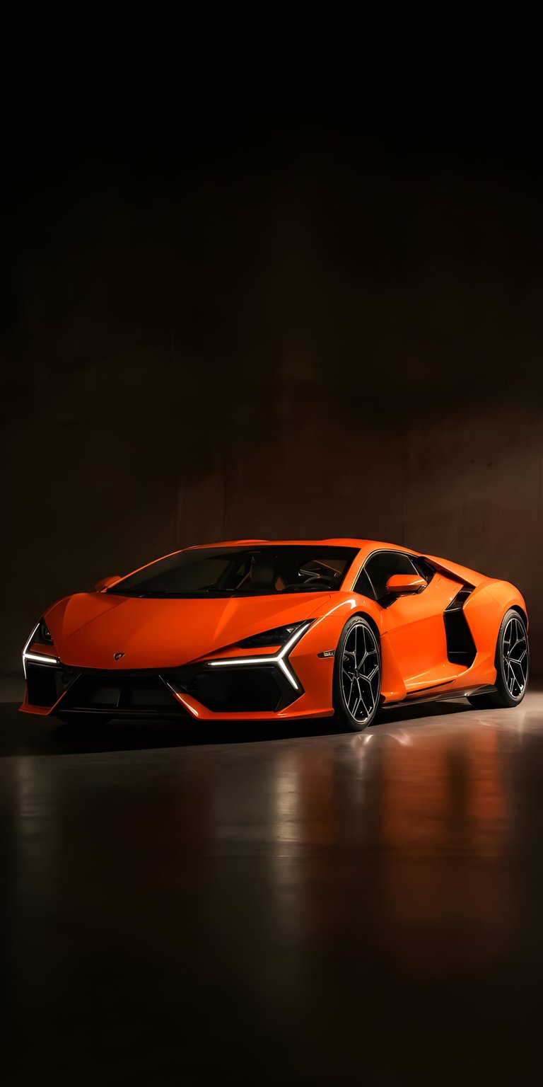 This striking 4K wallpaper showcases the orange Lamborghini Sián in a high-contrast, moody setting. Designed as an OLED / AMOLED wallpaper for iPhone, it emphasizes the hybrid hypercar's futuristic lighting and aggressive carbon fiber accents.