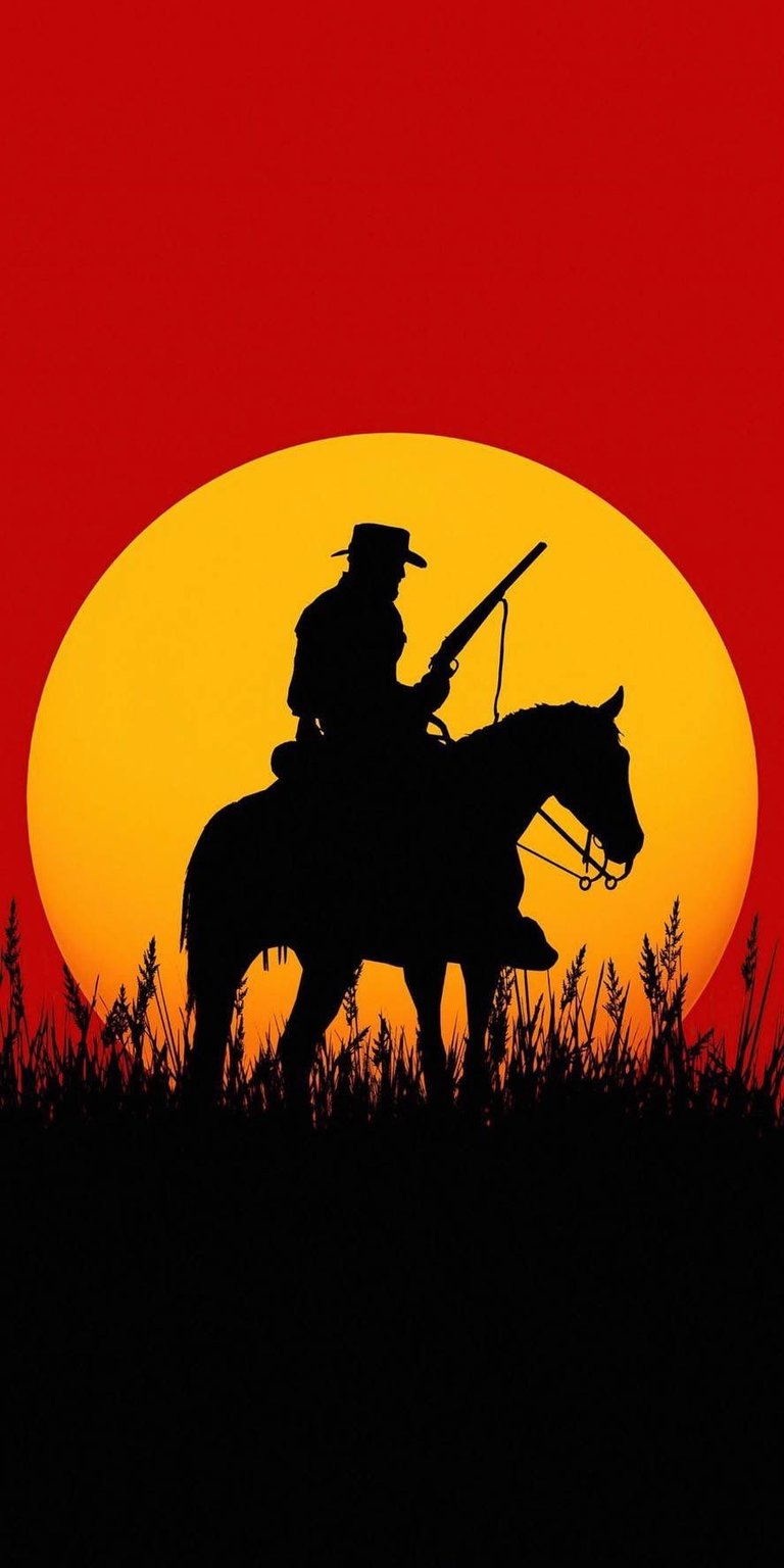 Man riding a horse with a rifle wallpaper mobile