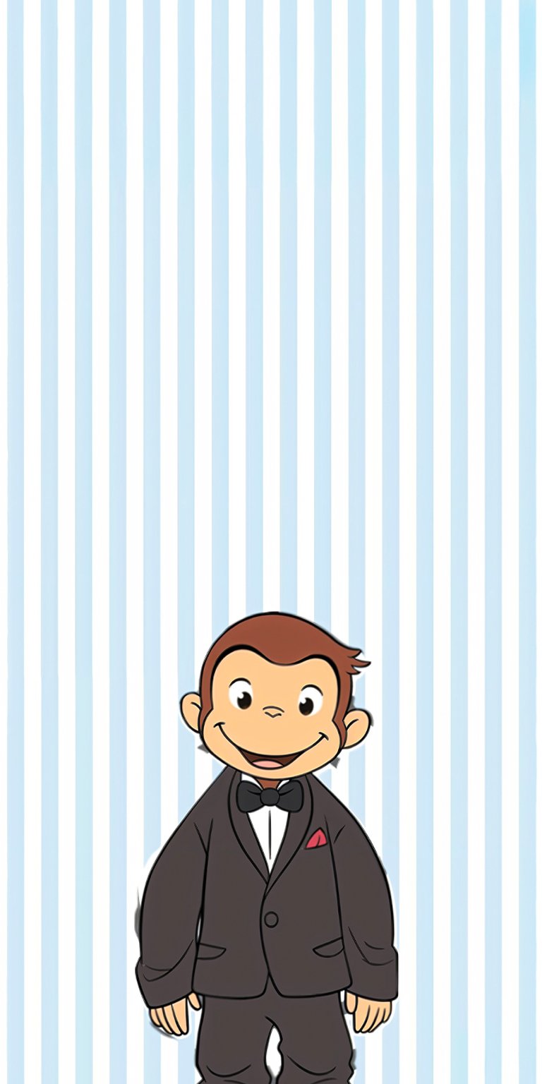 George monkey in a suit wallpaper iPhone 4K