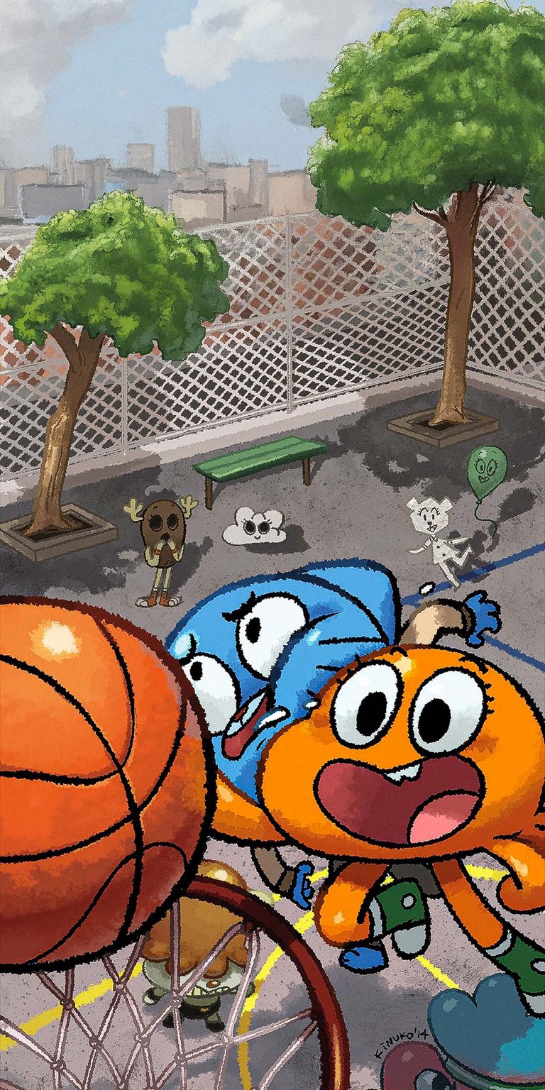 Darwin Watterson playing basketball wallpaper 4K