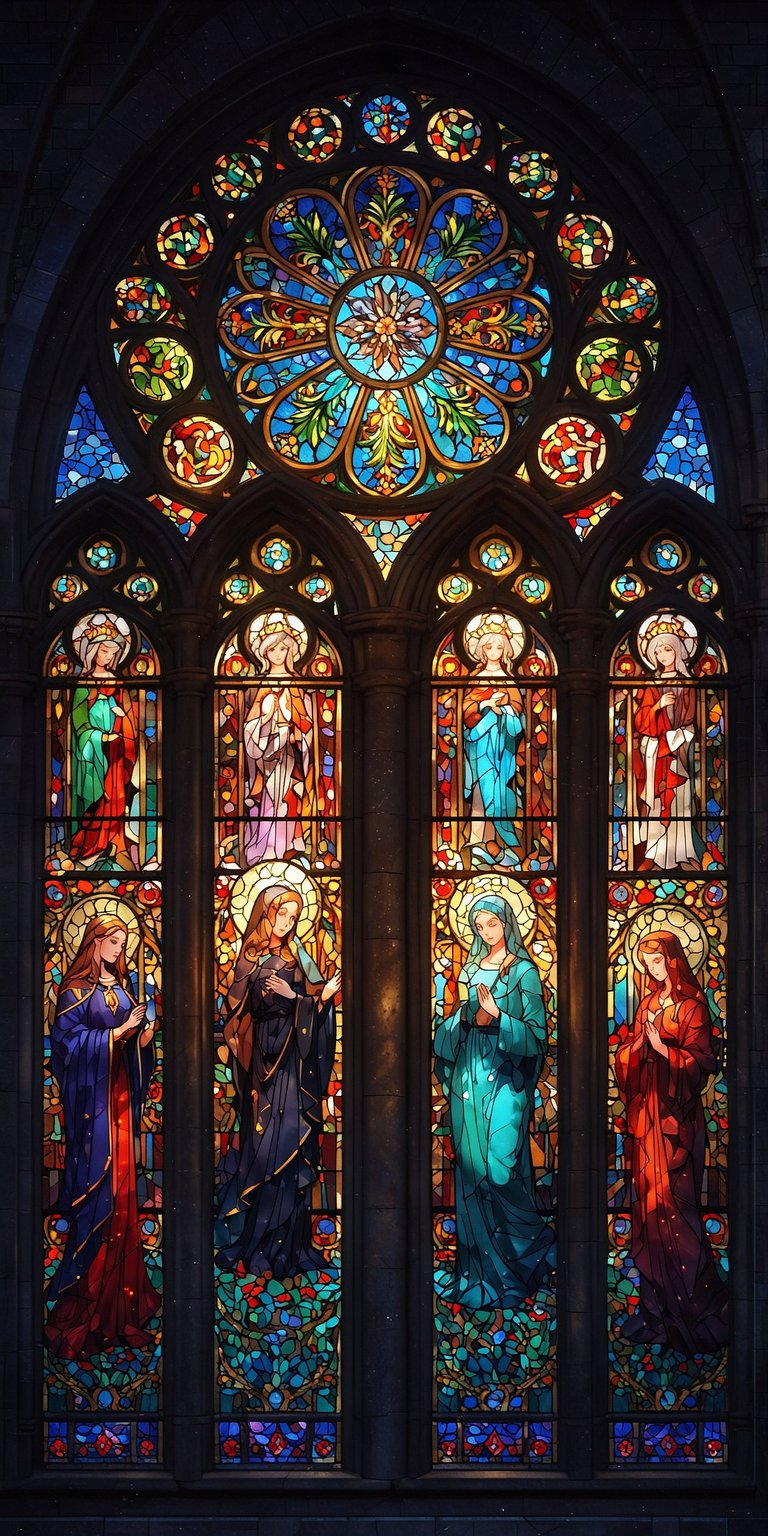 Church art windows wallpaper iPhone HD