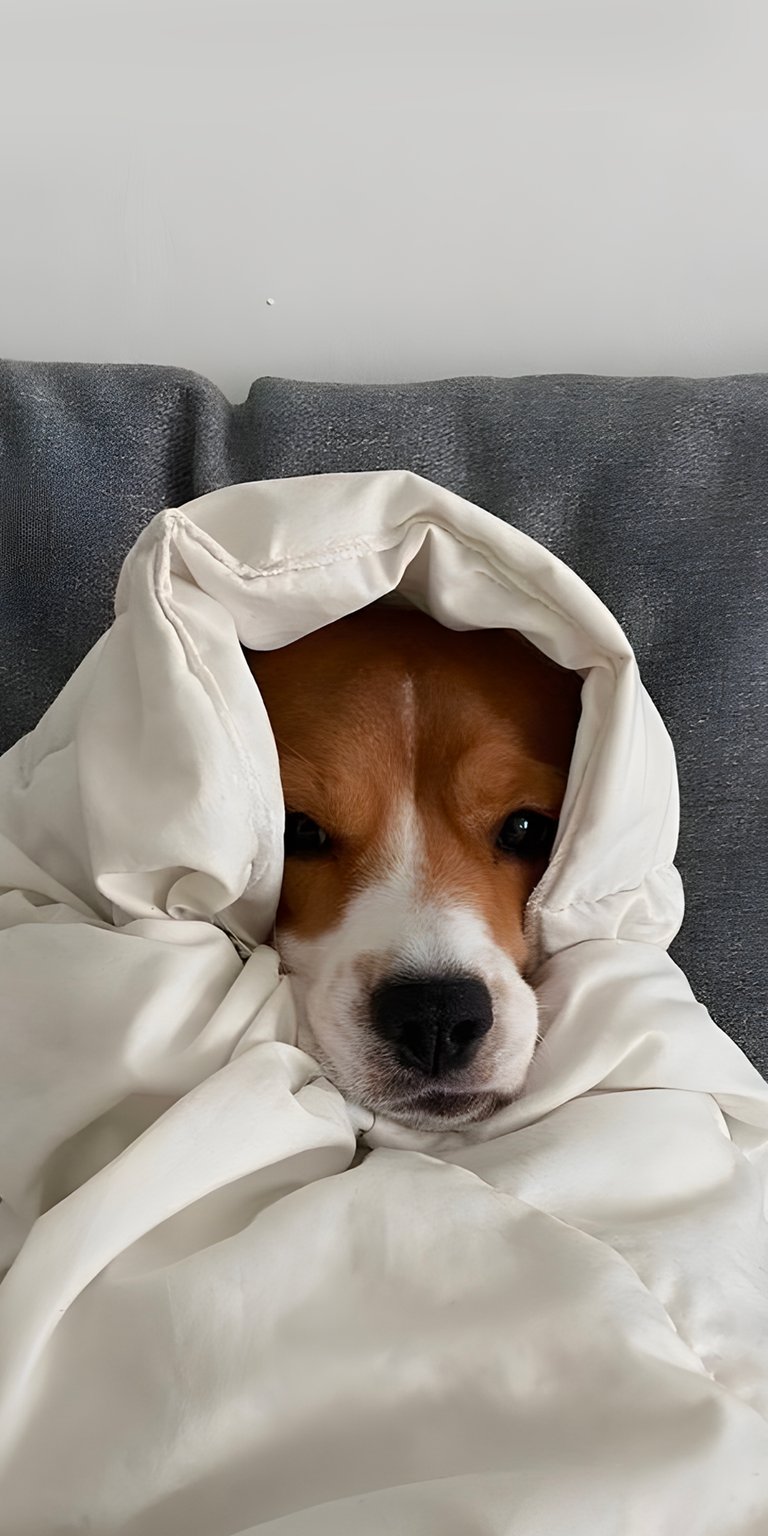 Dog wrap in blanket wallpaper for mobile