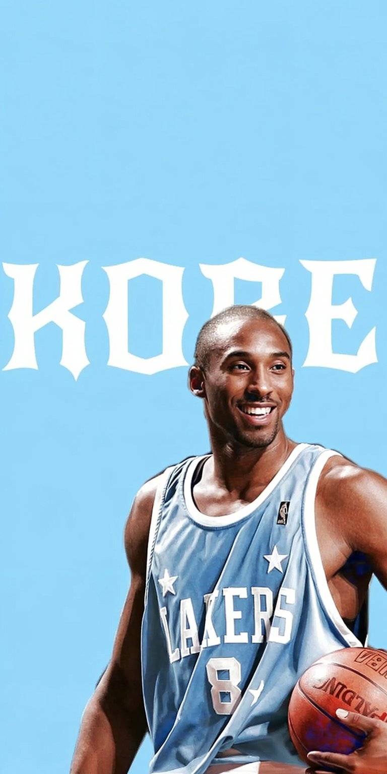 Get this awesome Kobe Bryant wallpaper for your iPhone, showcasing the Lakers legend in stunning 4K resolution. This wallpaper captures Kobe's radiant smile, his Lakers jersey with star accents, and a basketball in hand.