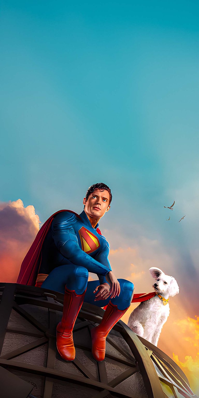 Superman with dog iPhone wallpaper HD