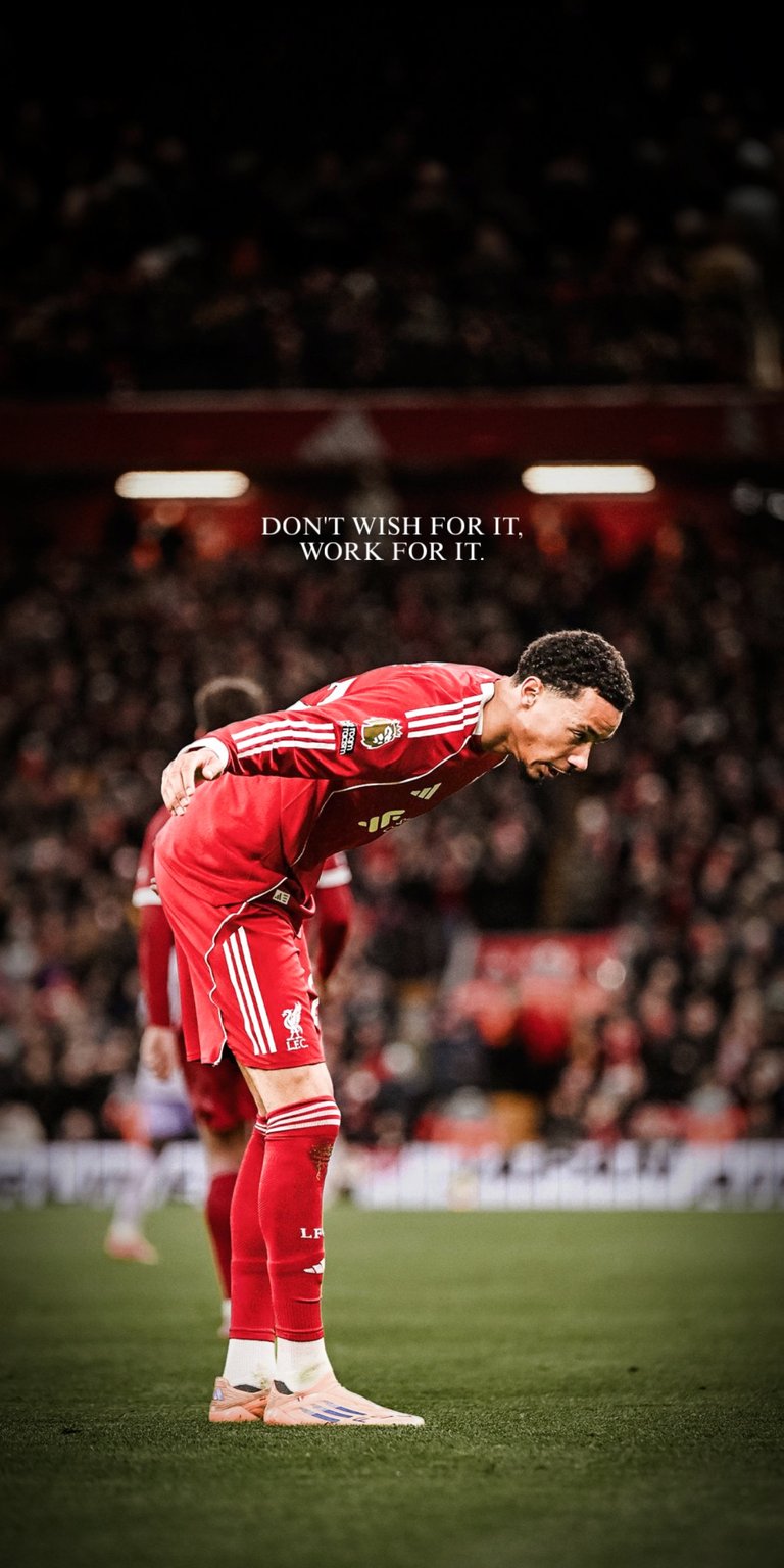 Elevate your hustle with this Hugo Ekitiké live wallpaper, featuring the striker in a moment of intense focus. The design is framed with the gritty motivational quote: "DON'T WISH FOR IT, WORK FOR IT." This high-contrast sports edit captures the dedication of professional football, making it a perfect background for fans of the French talent who want a reminder of the hard work required to reach the top.