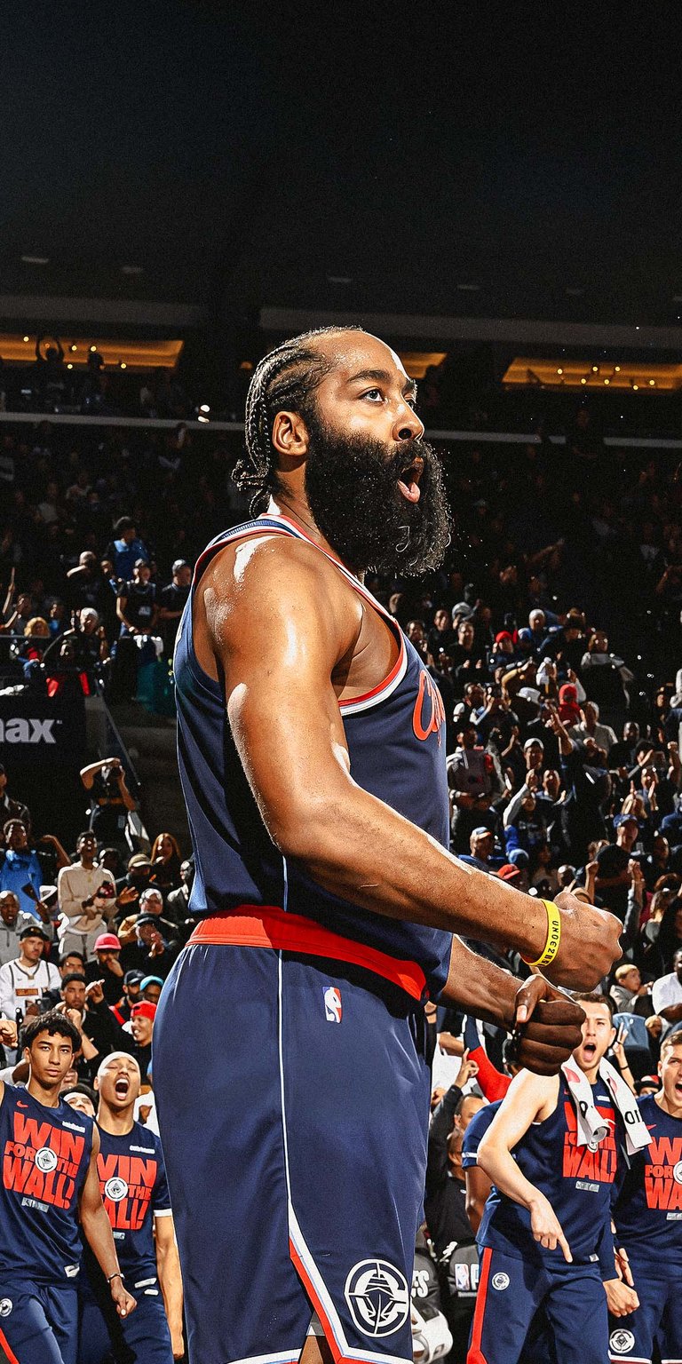 James Harden of the LA Clippers celebrates during the game Wallpaper