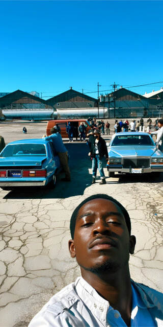 Franklin Saint selfie with two lowrider cars wallpapers