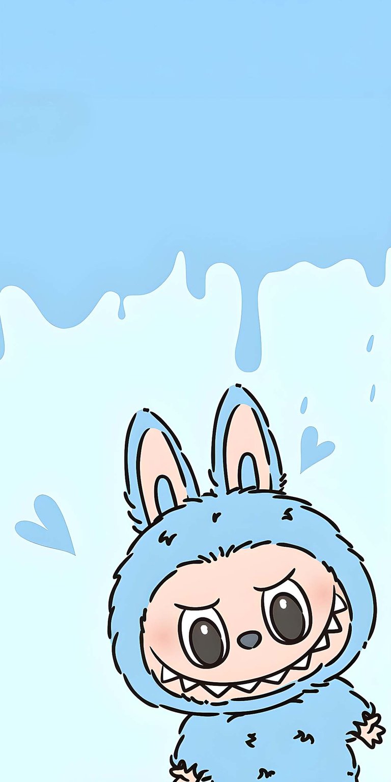 Labubu blue iPhone wallpaper 4K