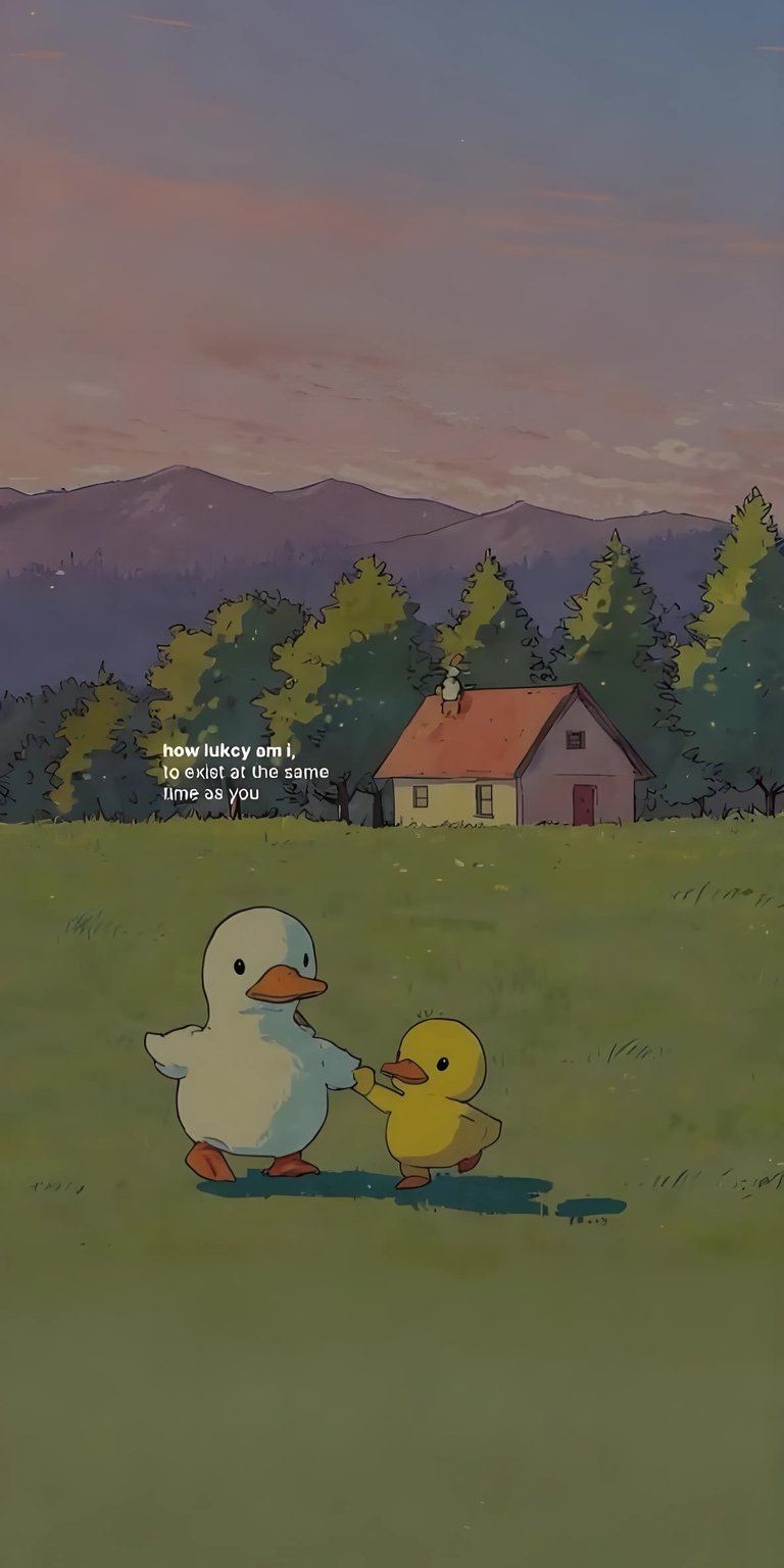 Cute duck art iPhone Wallpaper