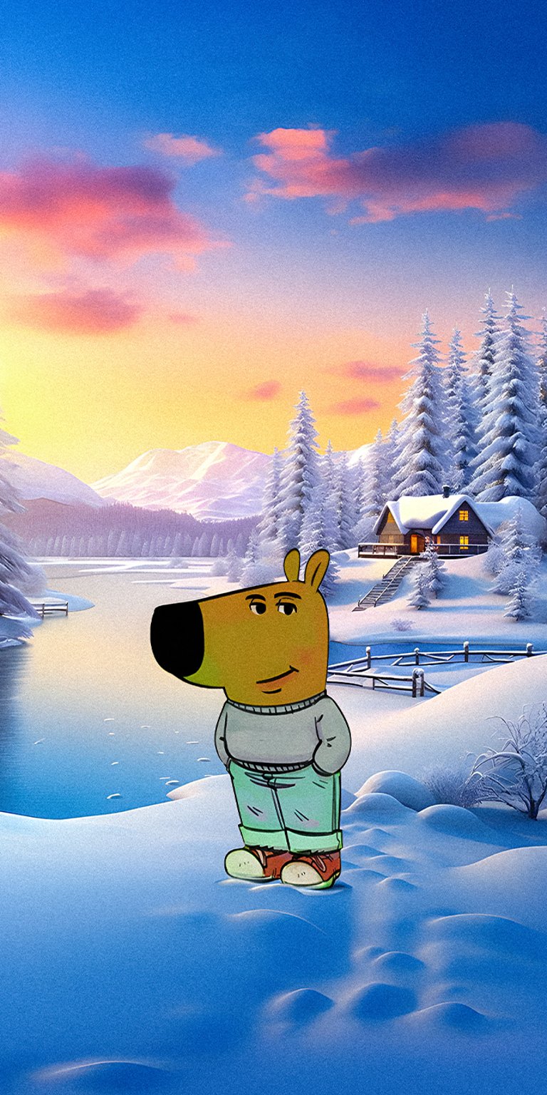 Chill guy Christmas wallpaper