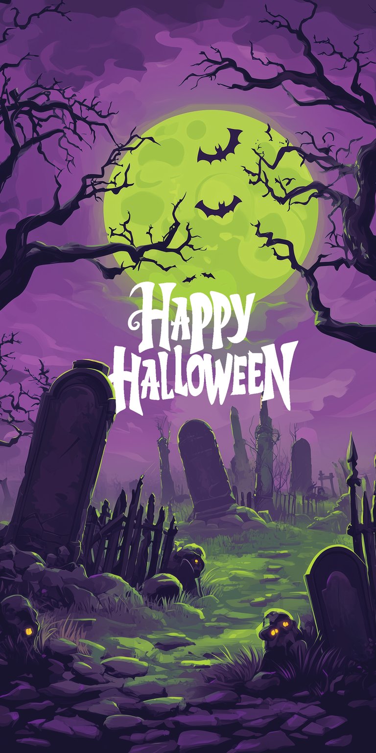 Scary cemetery at night wallpaper