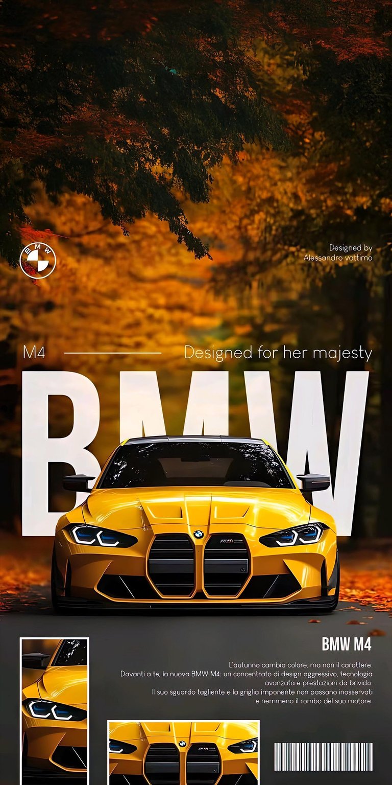 BMW M4 with descriptions wallpaper for iOS 4K