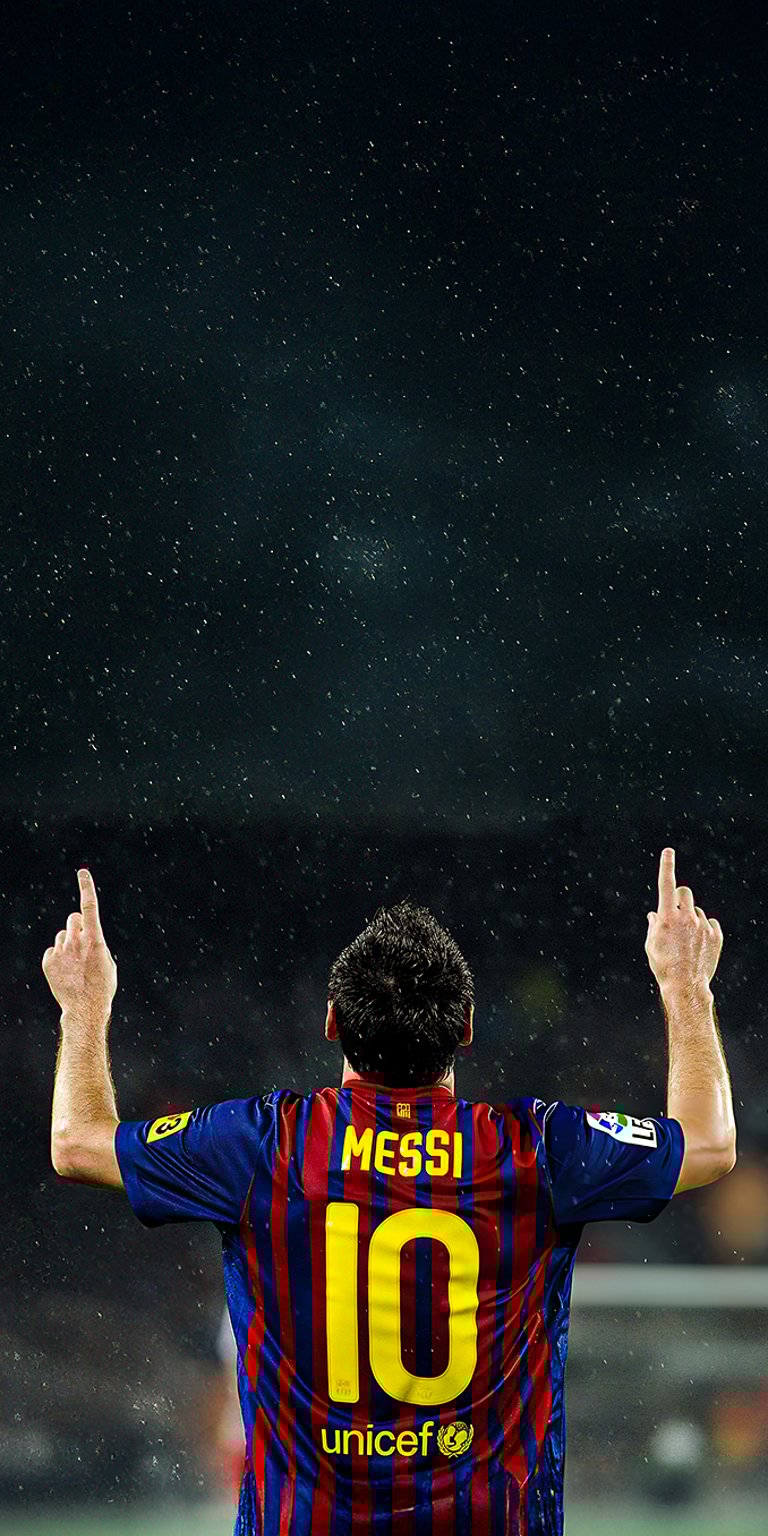This iPhone 4k wallpaper is a fan-made lock screen wallpaper of Lionel Messi during his time playing for FC Barcelona