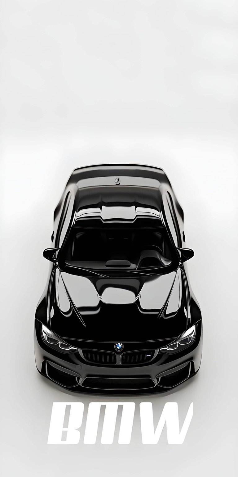 Elevate your iPhone with this high-contrast Black BMW M4 GTS 4K wallpaper featuring a sleek top-down perspective. This OLED / AMOLED wallpaper showcases glossy reflections and deep shadows against a clean white backdrop for a striking minimalist look.