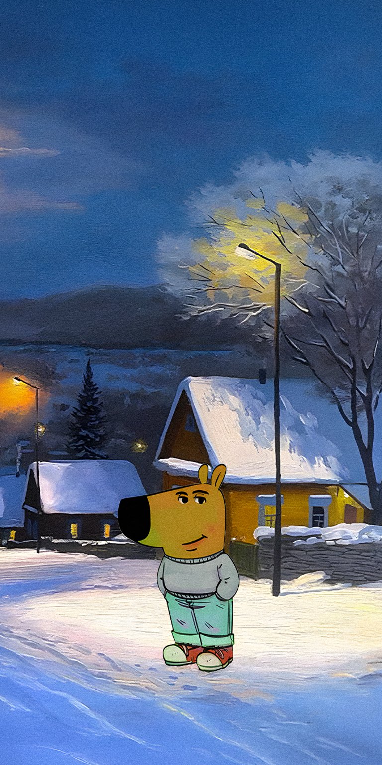 Chill guy Christmas wallpaper