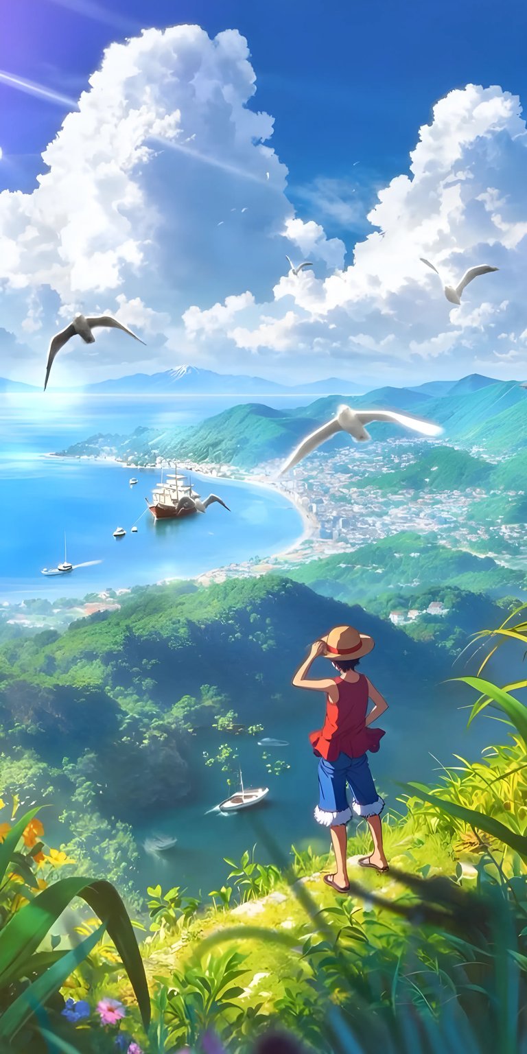 Luffy views wallpaper iPhone HD
