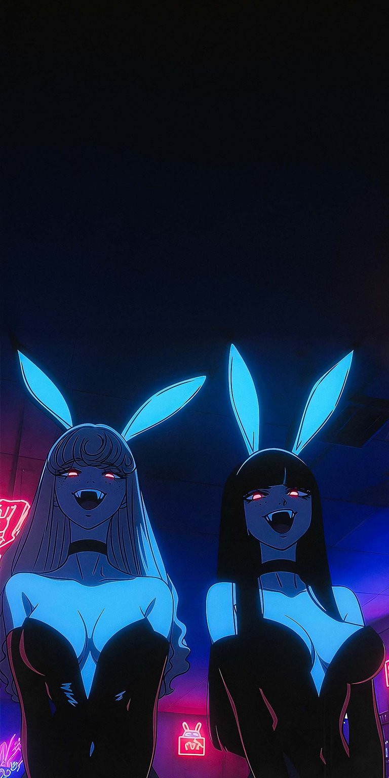 Anime bunny girls laughing wallpaper HD iOS