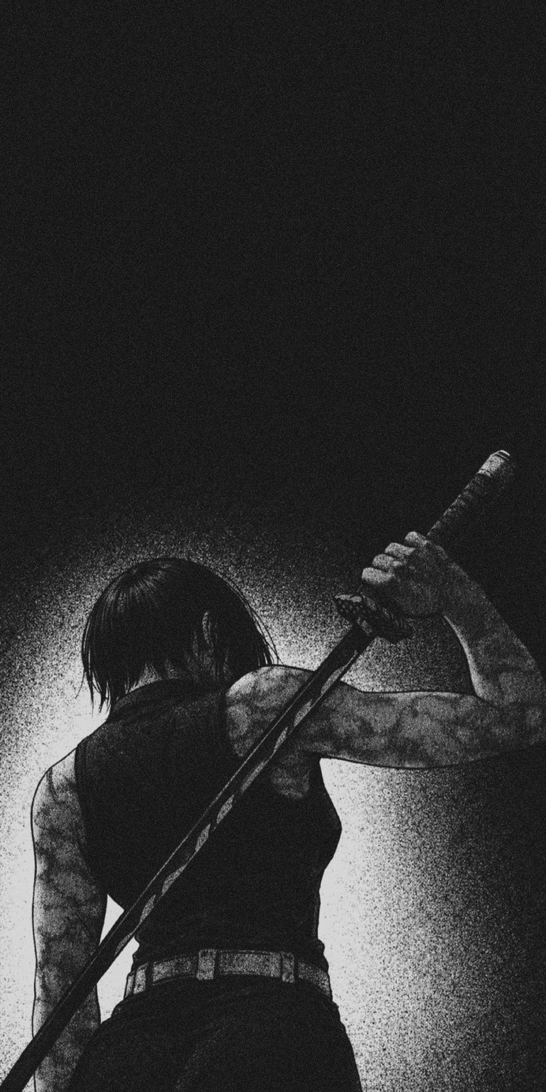 Secure this powerful Maki Zenin Jujutsu Kaisen 4K wallpaper featuring her iconic sword and scarred back in a striking manga style. This high-intent wallpaper is perfect for iPhone users looking for a dark, warrior-themed anime background.