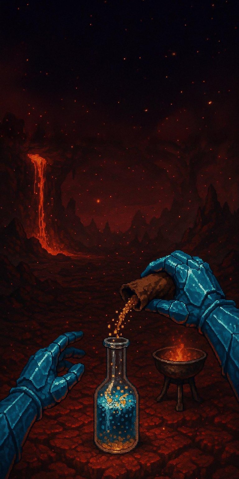 Minecraft Oasis pixel art iPhone wallpaper 4K