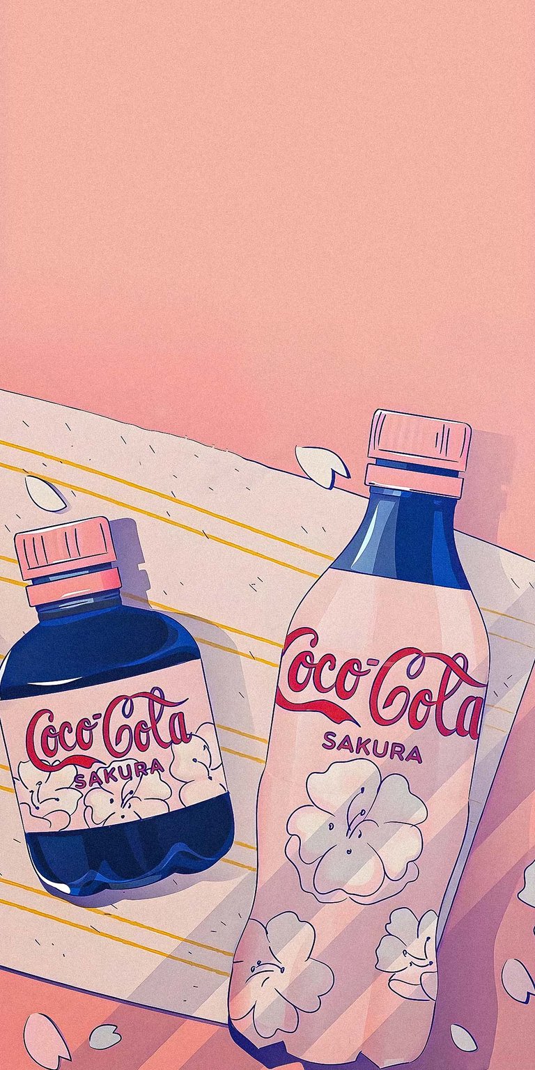 Coca Cola sakura wallpaper for iPhone
