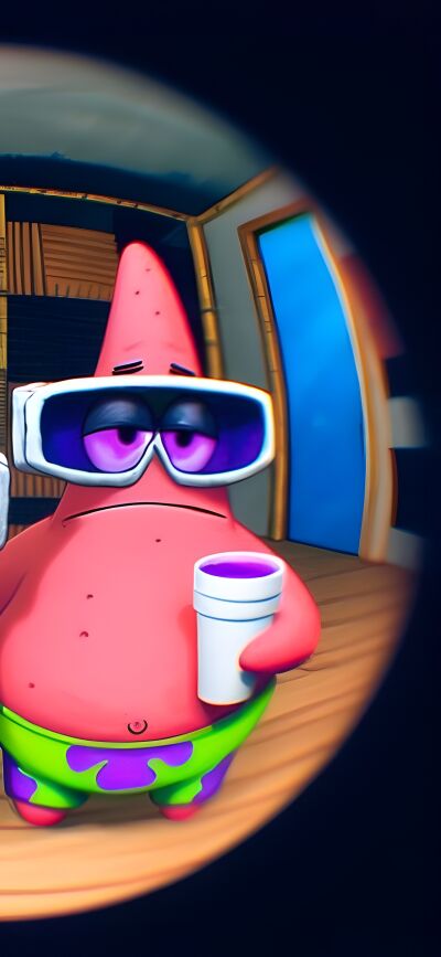 Get this cool 4K wallpaper of Spongebob and Patrick for your iPhone. This wallpaper features Spongebob and Patrick wearing glasses and holding the purple drink; this is a matching wallpaper for 2 people.