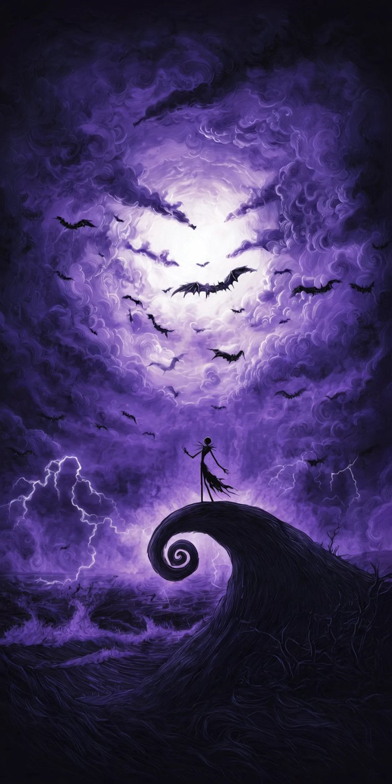 Halloween dark Jack Skellington iPhone wallpaper 4K